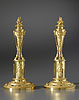 A fine pair of Directoire gilt bronze candlesticks attributed to Claude Galle